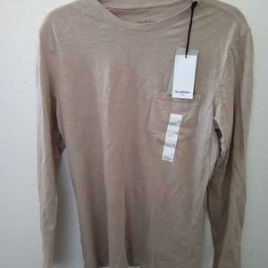 Goodfellow Men's Long-sleeved Tan Lightweight T-shirt Size S